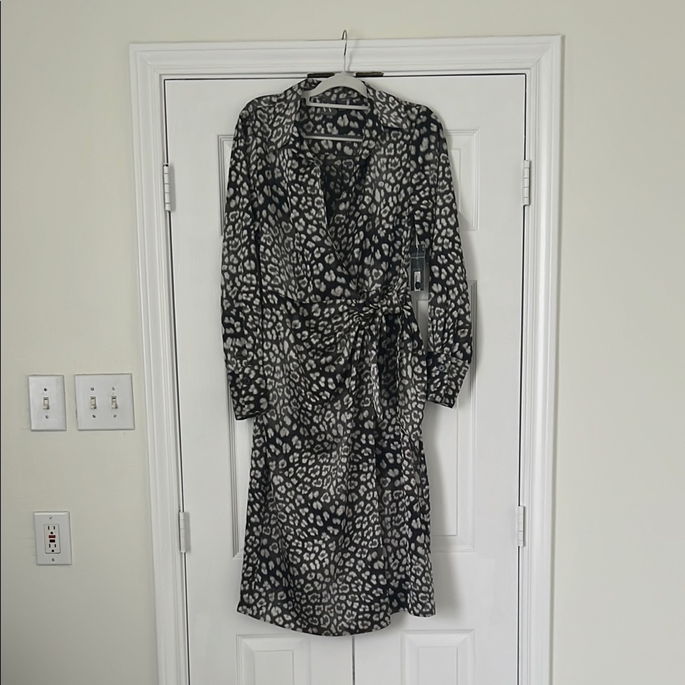 Leopard Print Wrap Dress